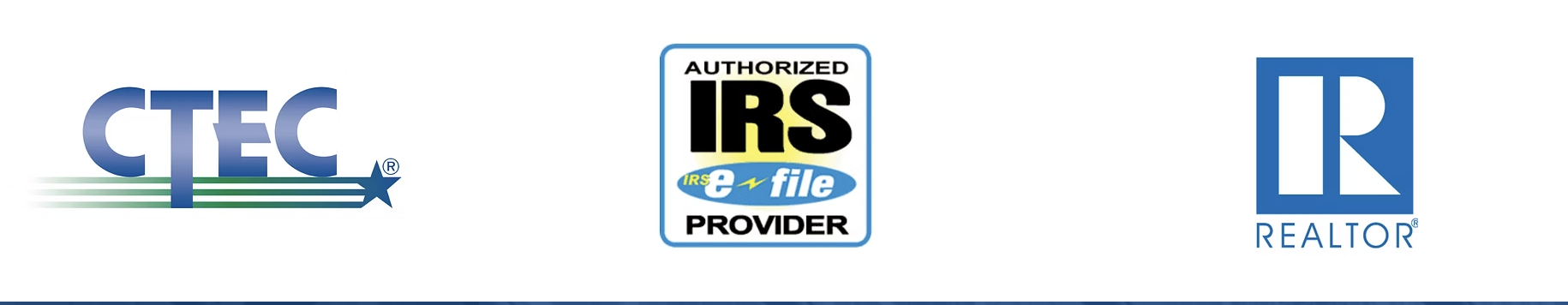 CTEC Registered · IRS Authorized e-File Provider · REALTOR®